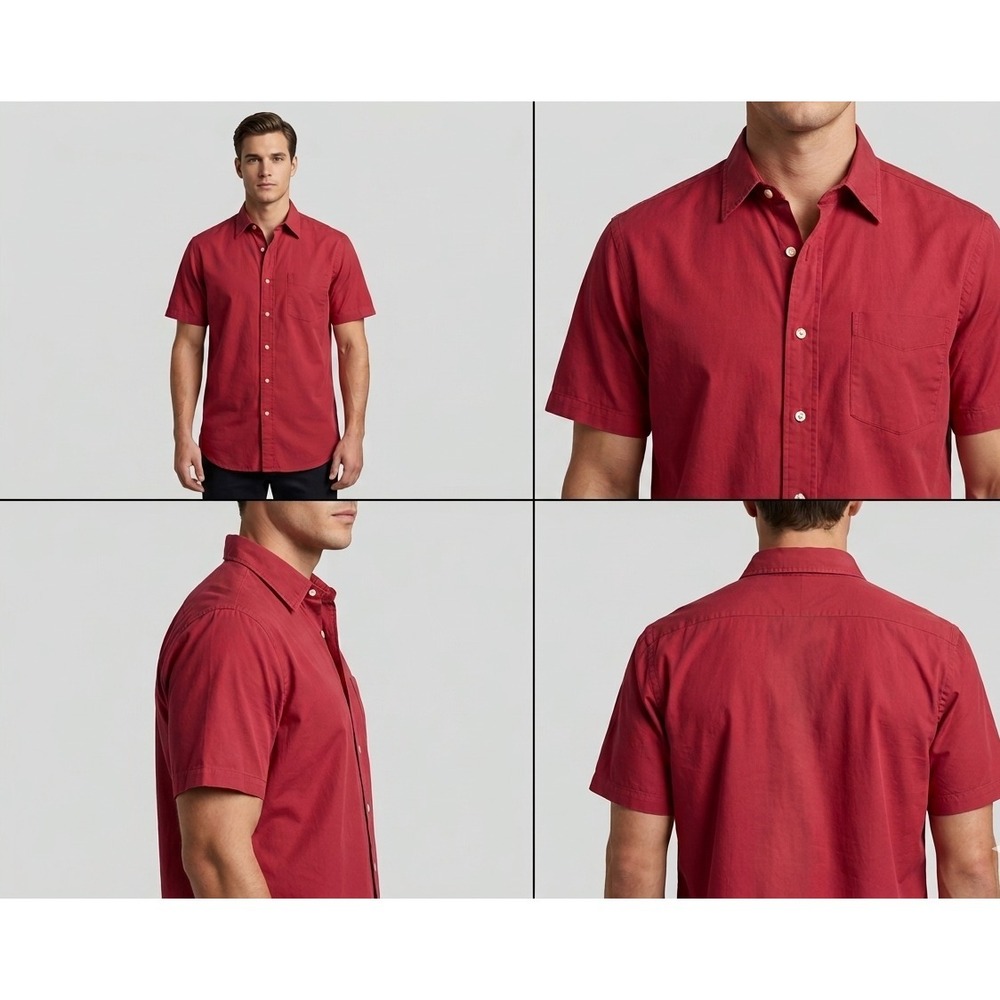 Polo Ralph Lauren Button-Up Shirt Mens 2XLT Red Embroidered Logo Short Sleeve